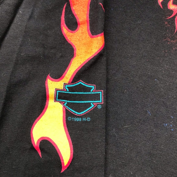 Vintage 1998 Harley Davidson Flame Chicago Shirt - Picture 3 of 7